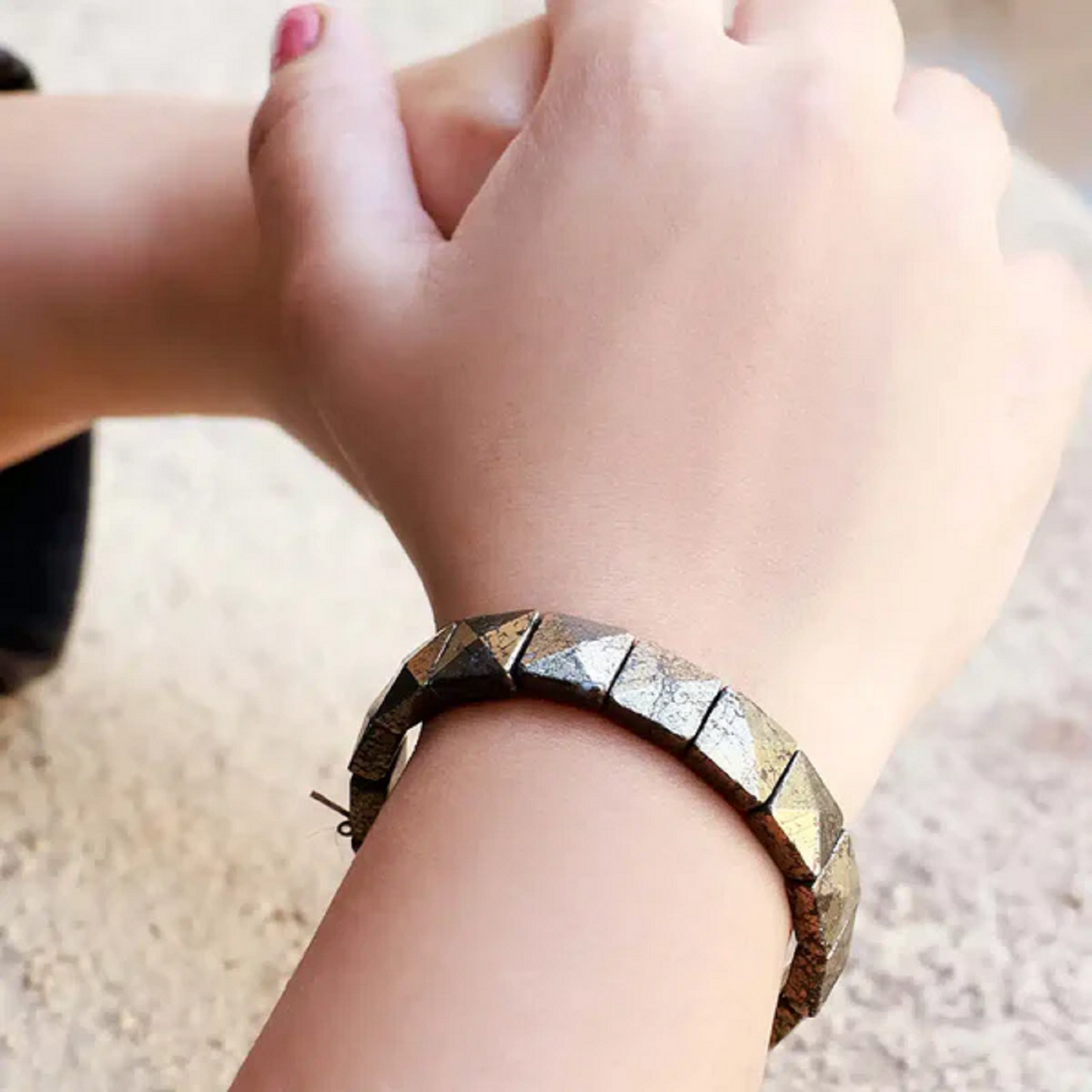 Natural Pyrite Crystal Bracelet – Protection, Wealth & Confidence