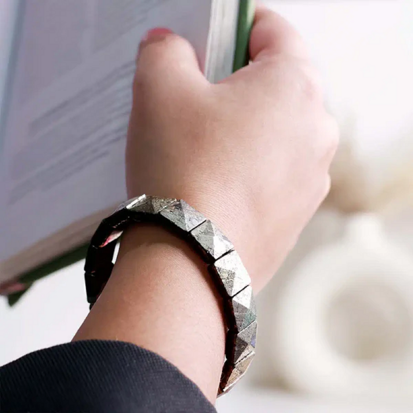 Natural Pyrite Crystal Bracelet – Protection, Wealth & Confidence