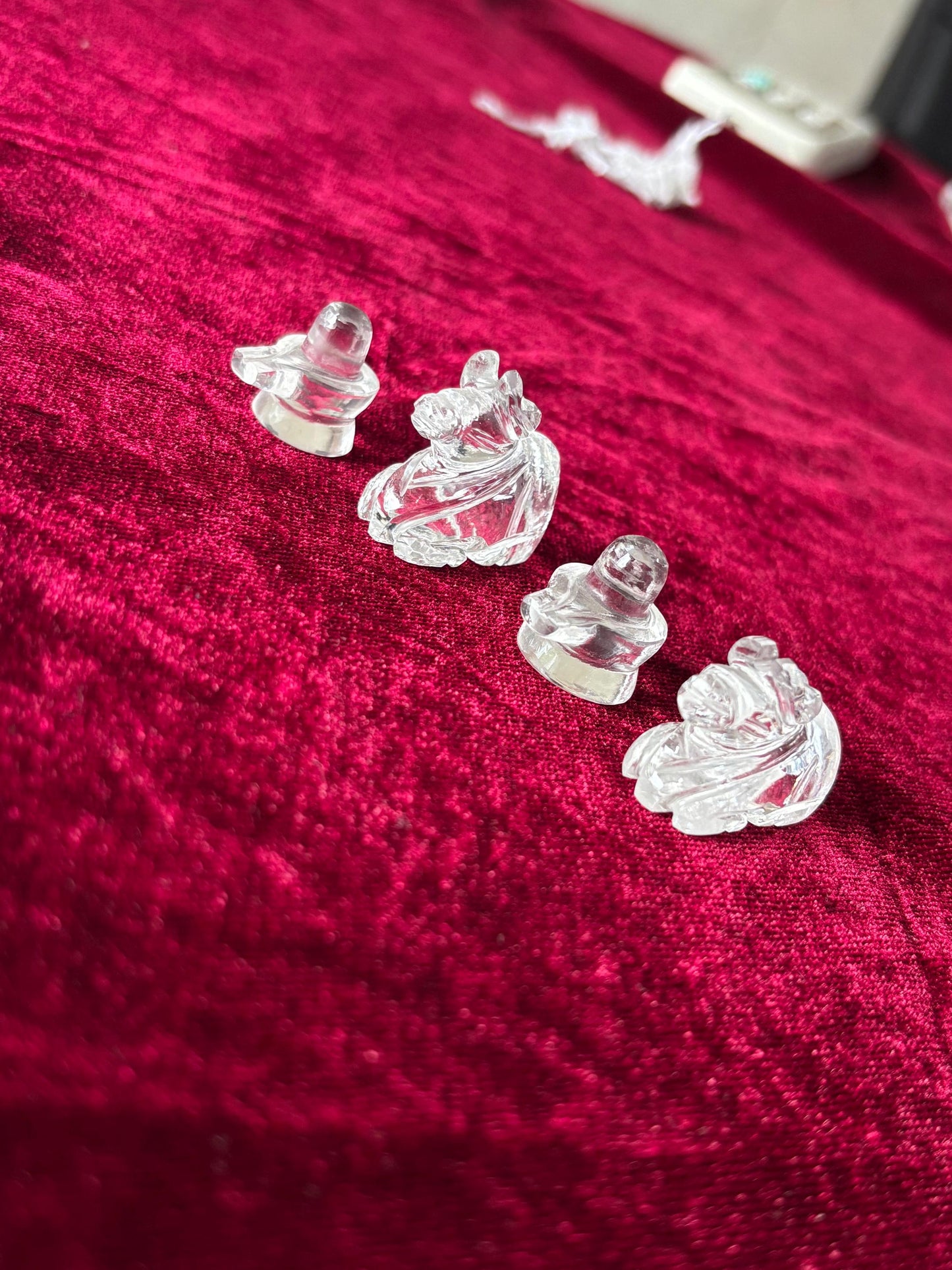 Clear Quartz Shivling and Nandi Set | Natural Sphatik Crystal Shivling with Nandi Idol | Hindu Spiritual for puja | Mini Home Temple Idol