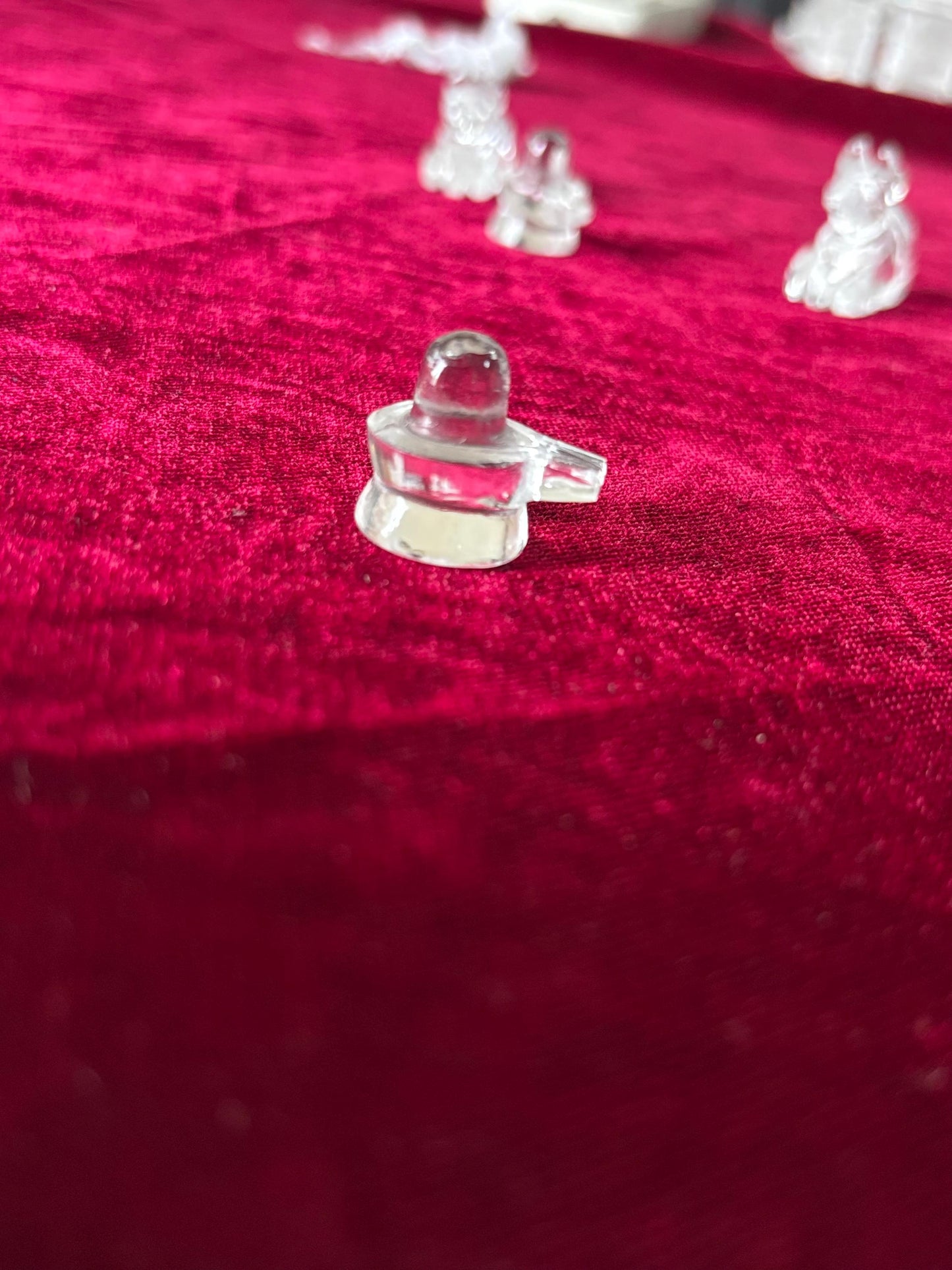 Clear Quartz Shivling and Nandi Set | Natural Sphatik Crystal Shivling with Nandi Idol | Hindu Spiritual for puja | Mini Home Temple Idol