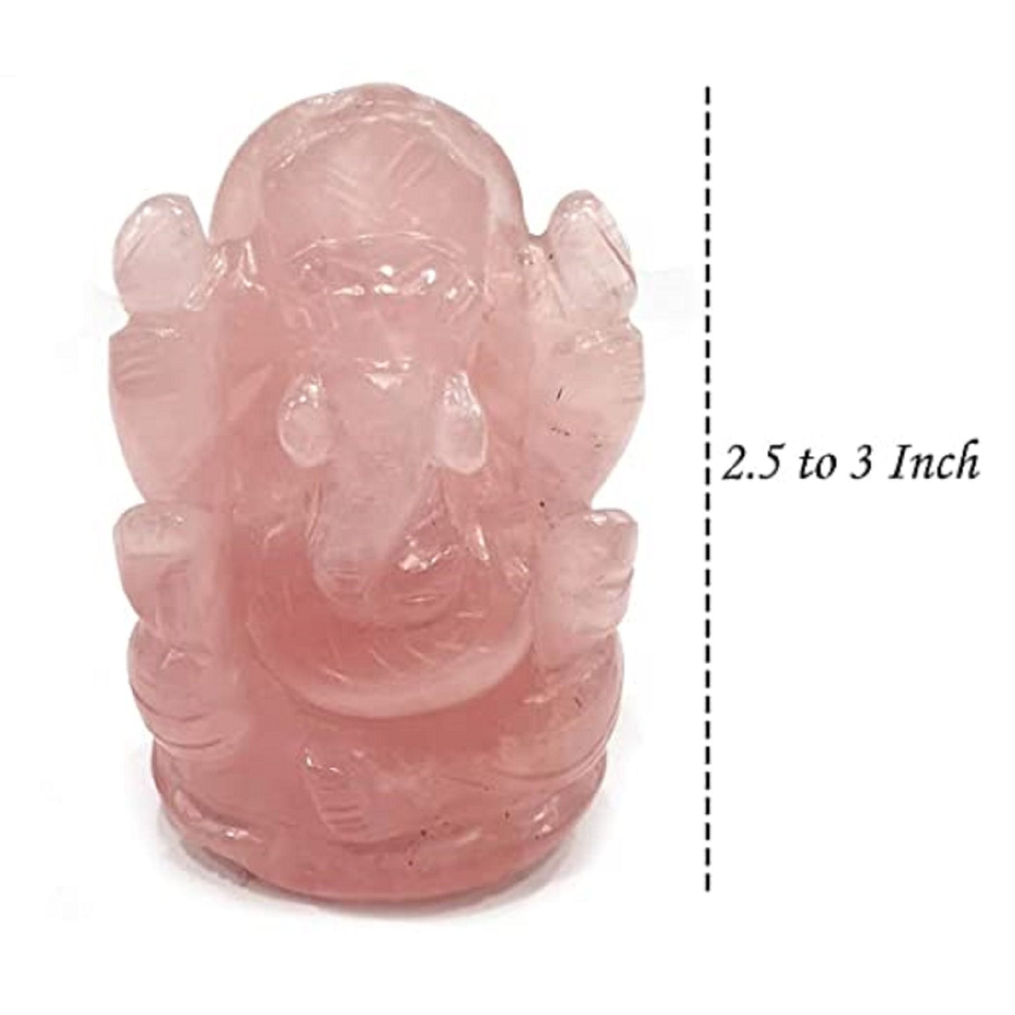 Rose Quartz Ganesha Idol, Ganesha Murti, Ganesha Statue, Natural Crystal Ganesha, Stone Ganpati 2.5 - 3 inch Approx