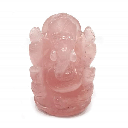 Rose Quartz Ganesha Idol, Ganesha Murti, Ganesha Statue, Natural Crystal Ganesha, Stone Ganpati 2.5 - 3 inch Approx