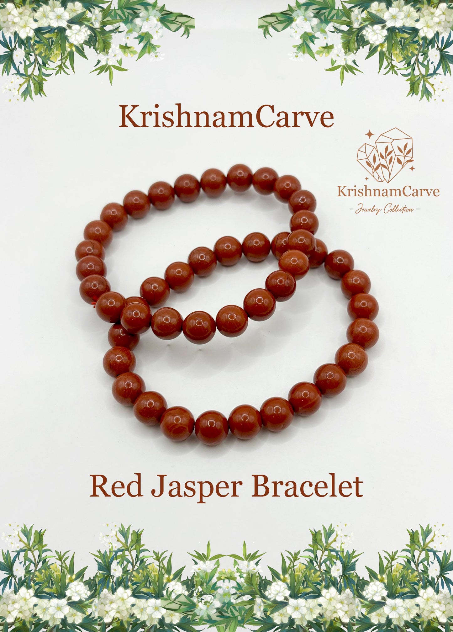 Red Jasper Bracelet – Natural Gemstone Jewelry – Healing Crystal Gift