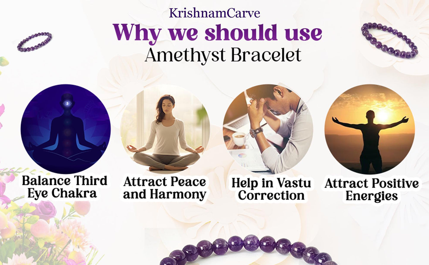 Elegant Amethyst Bracelet for Energy and Spiritual Healing Jewelry