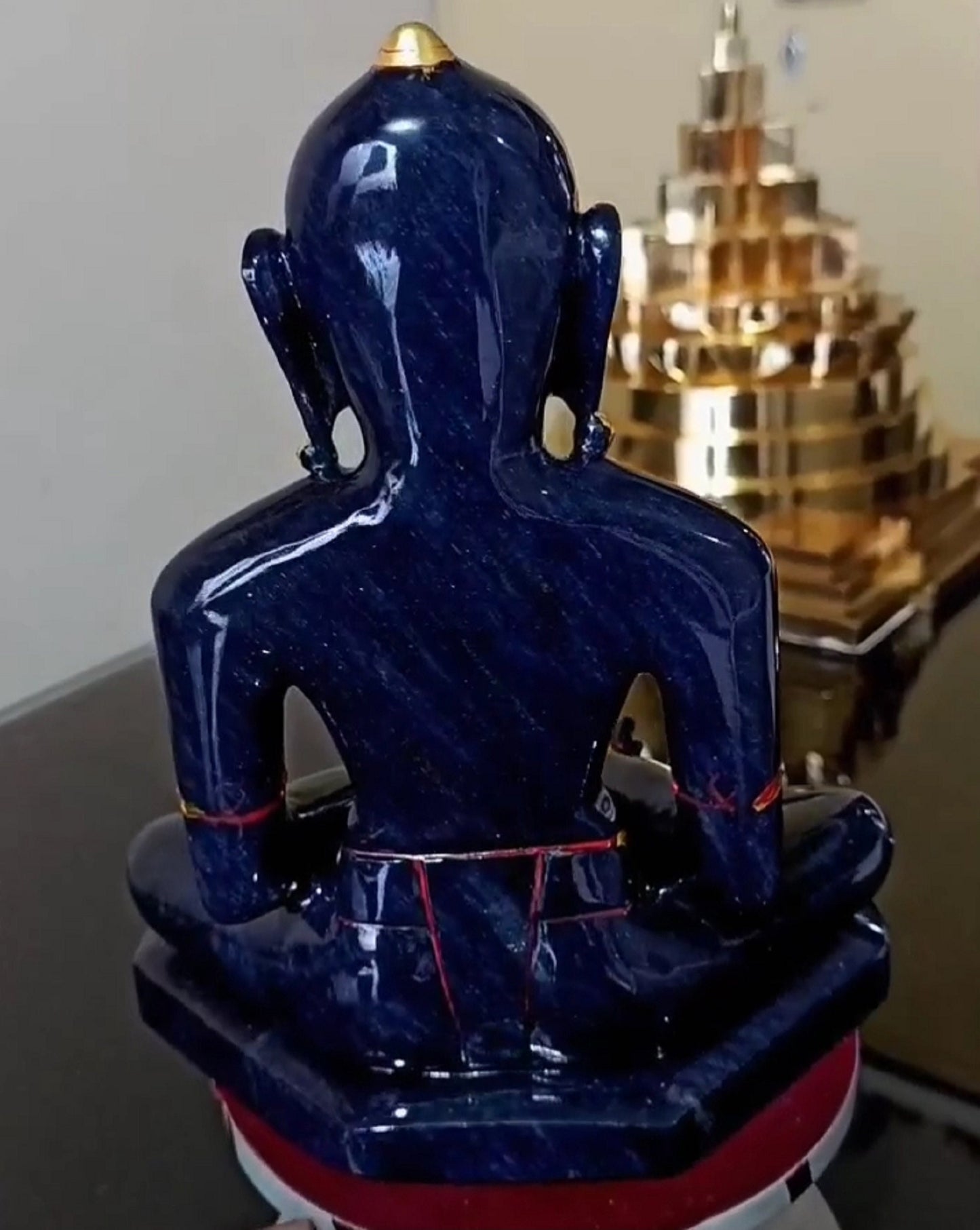 Lord Mahaveer Swami, Handmade Statue, blue jade Stone Statue, Idol Mahaveer Statue