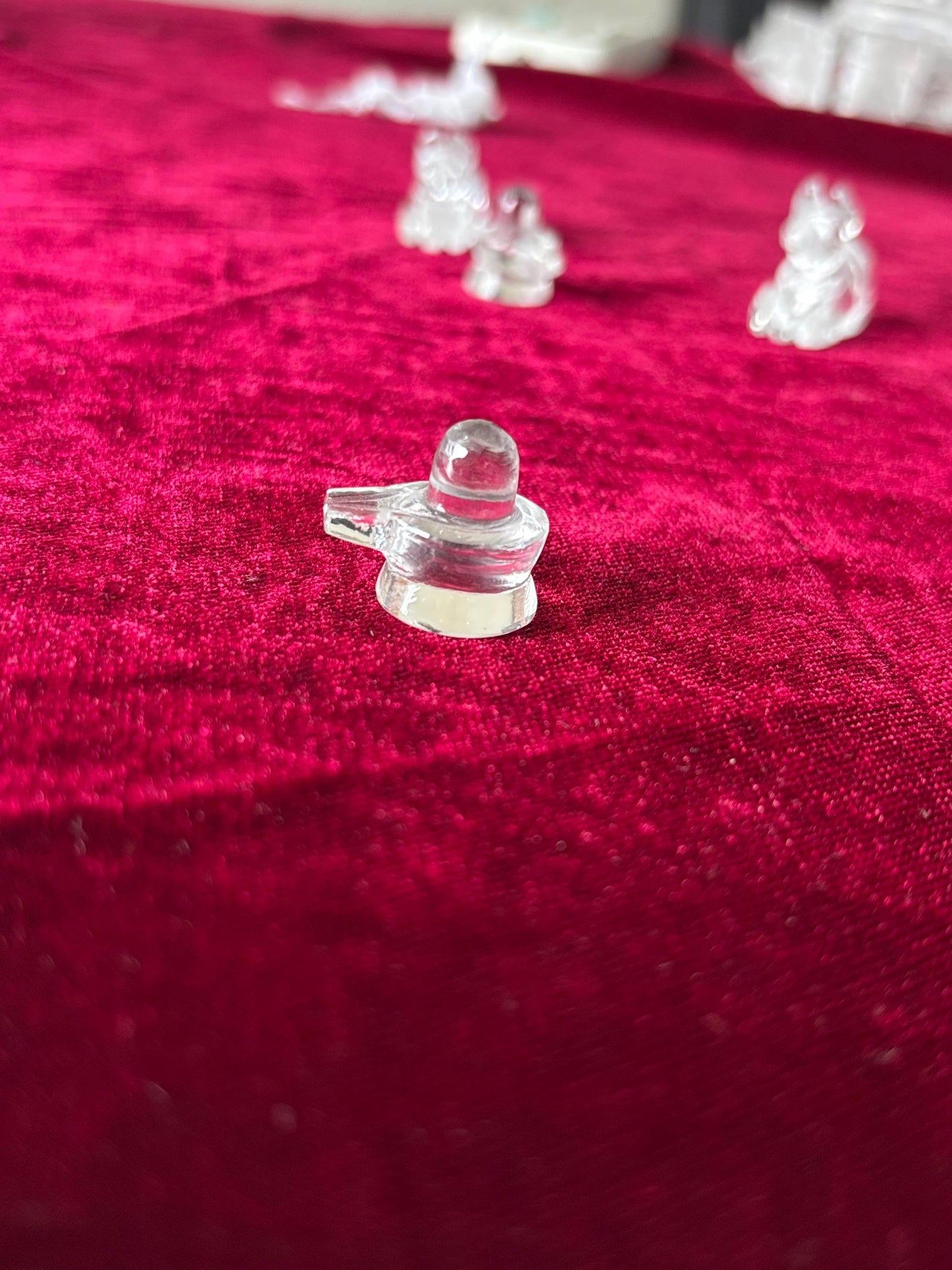 Clear Quartz Shivling and Nandi Set | Natural Sphatik Crystal Shivling with Nandi Idol | Hindu Spiritual for puja | Mini Home Temple Idol