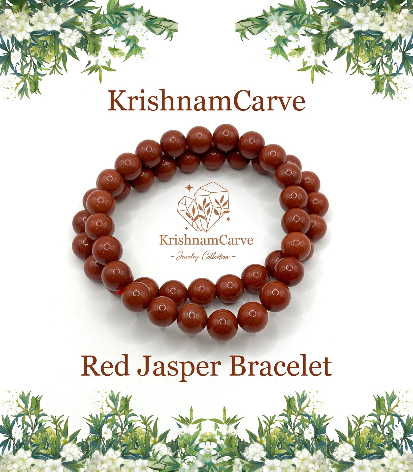 Red Jasper Bracelet – Natural Gemstone Jewelry – Healing Crystal Gift