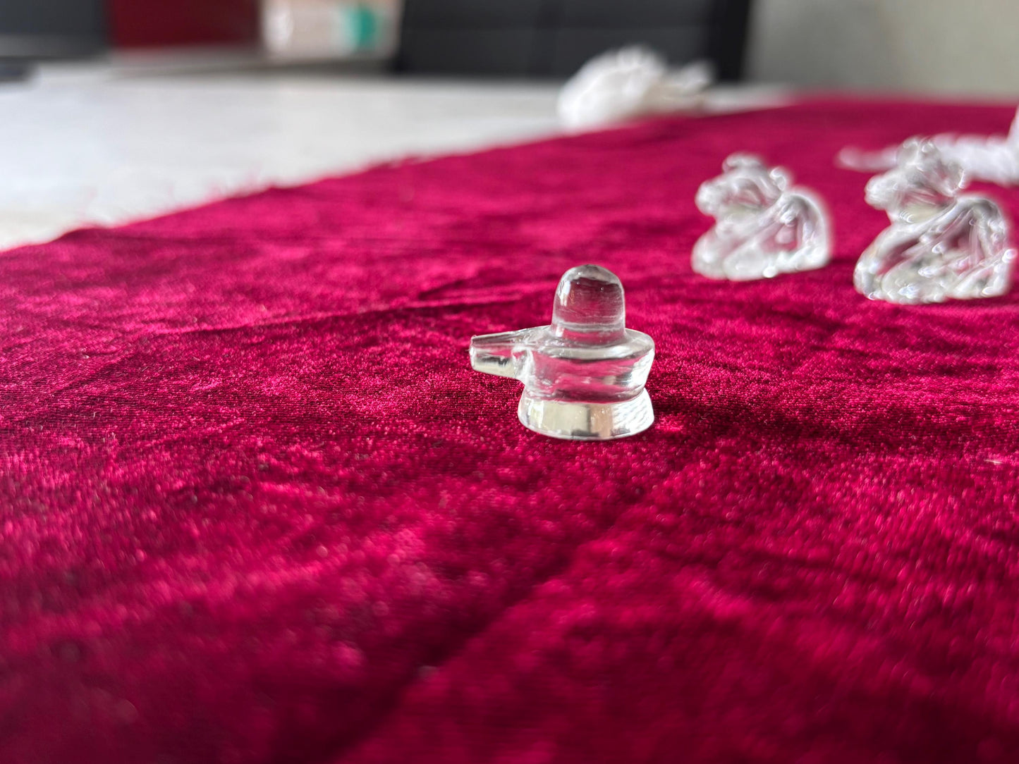 Clear Quartz Shivling and Nandi Set | Natural Sphatik Crystal Shivling with Nandi Idol | Hindu Spiritual for puja | Mini Home Temple Idol